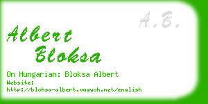 albert bloksa business card